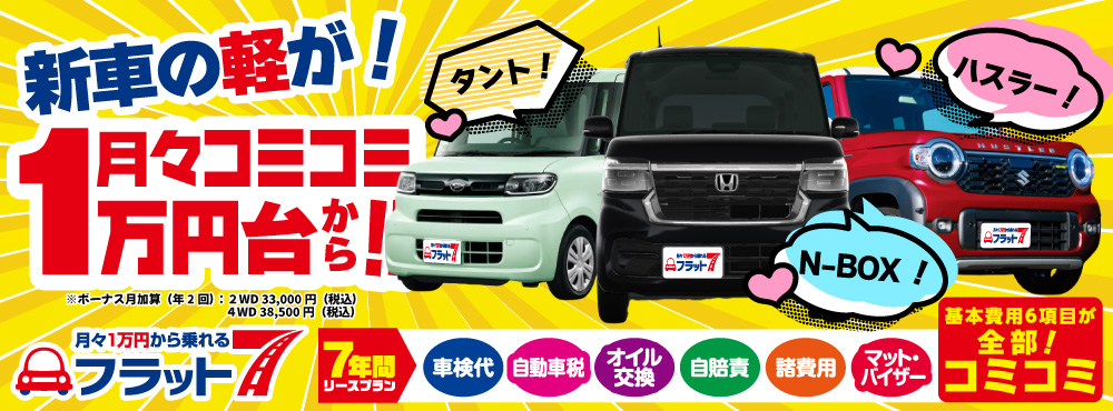 新車に月々定額で乗れる自動車リース フラット7|くるまのハヤシ